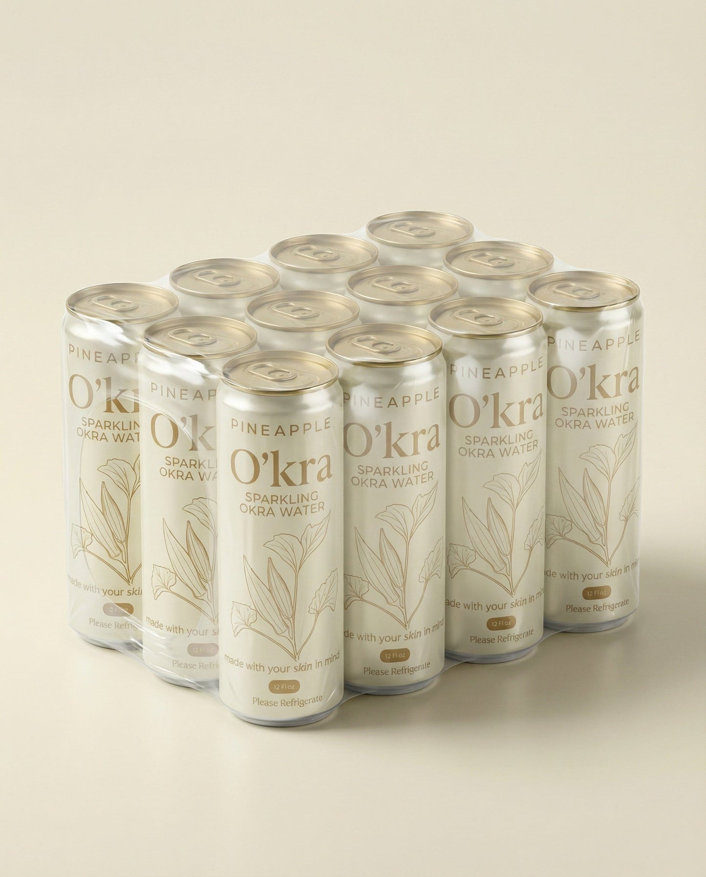PRE- ORDER: O’kra – Sparkling Okra Water (Pineapple) | Hydration & Skin Health