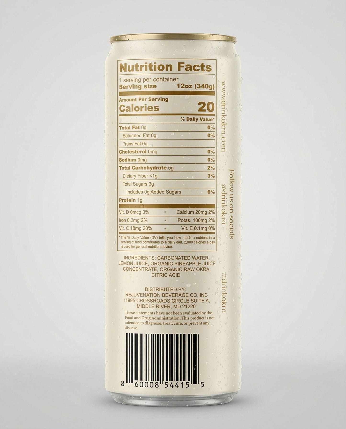 PRE- ORDER: O’kra – Sparkling Okra Water (Pineapple) | Hydration & Skin Health